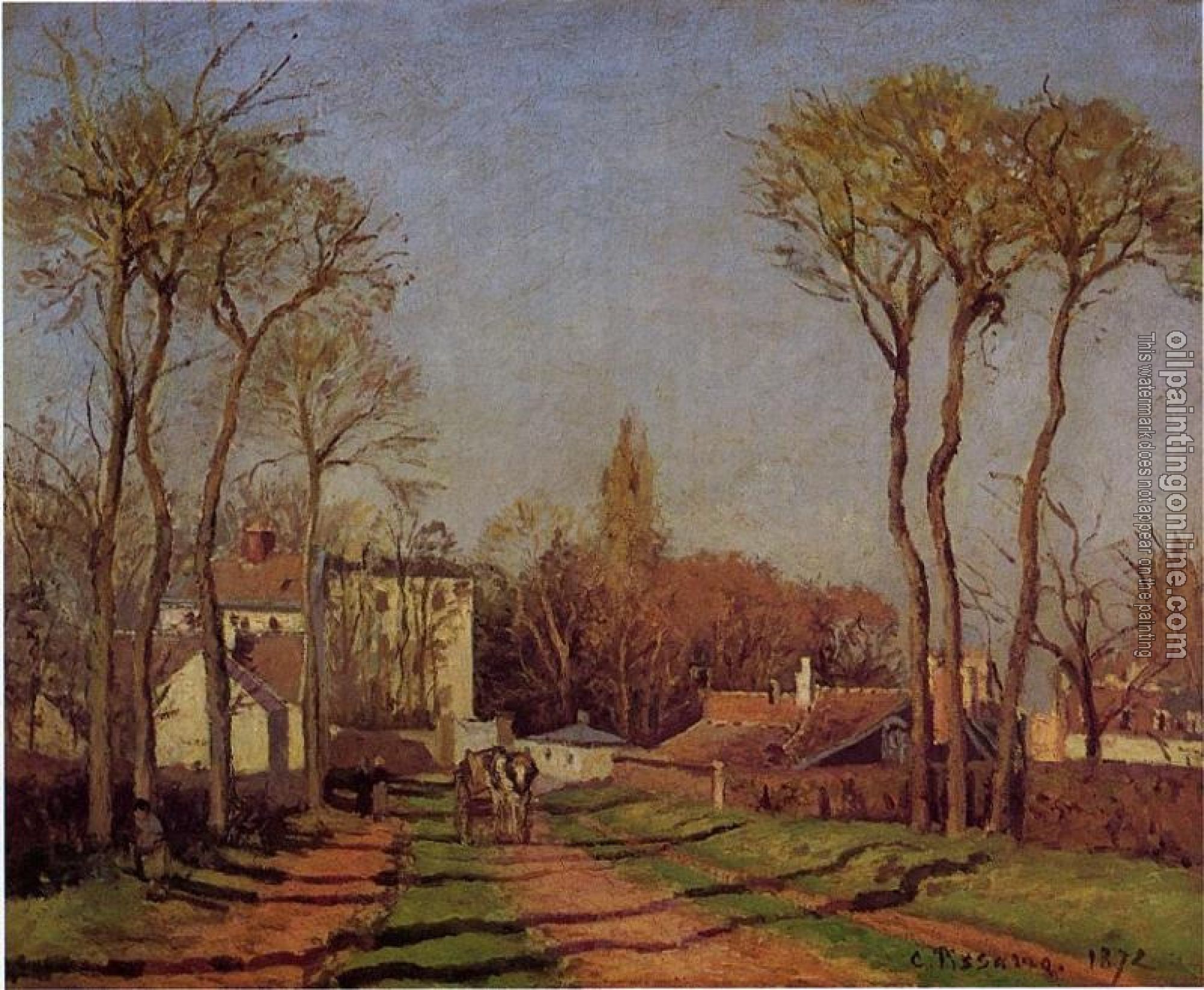 Pissarro, Camille - The Entrance to the Village of Voisins